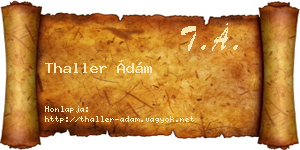 Thaller Ádám névjegykártya